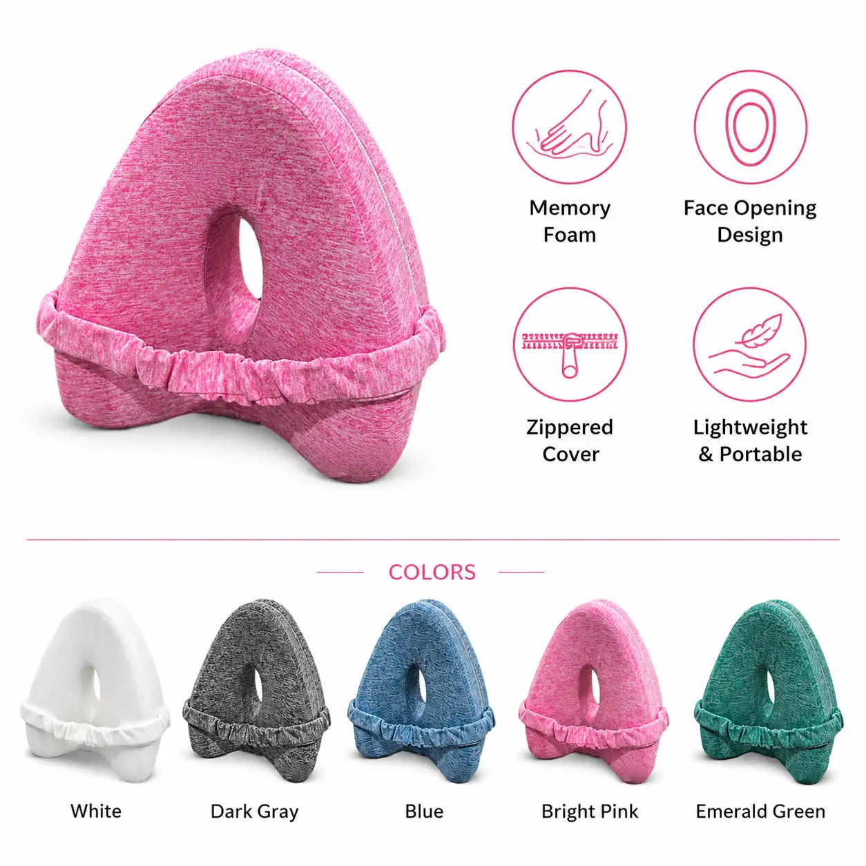Memory Foam Leg Pillow for Hip, Knee & Back Pain Relief Sleep  Vendulacare 09.