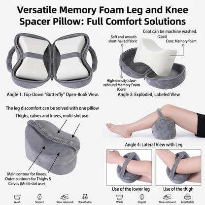 Memory Foam Leg Pillow for Knee & Hip Comfort and Support Vendula Care 3
