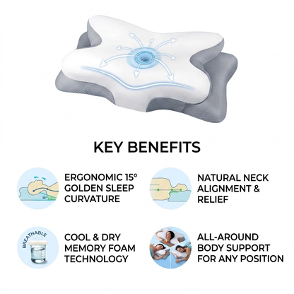 Memory Foam Pillow for Comfortable Sleep and Neck Support Vendula care 01 