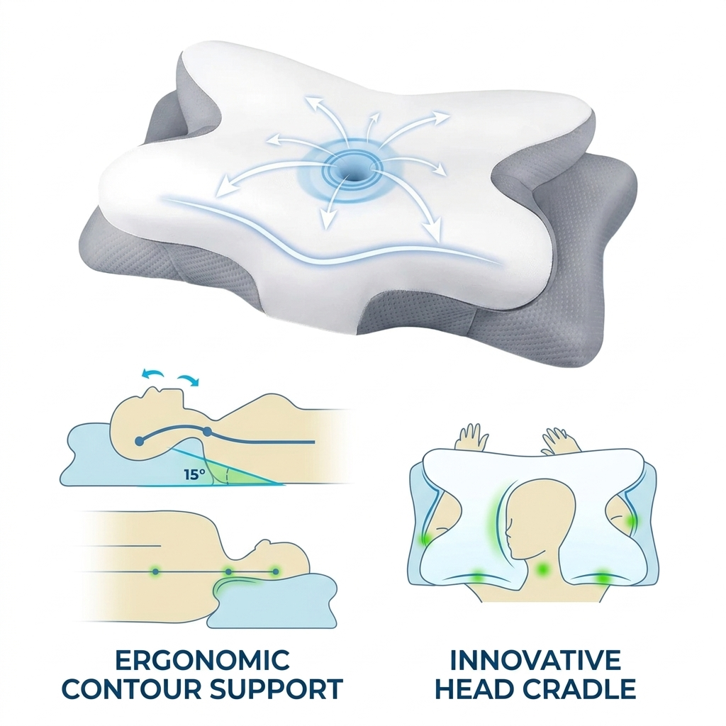 Memory Foam Pillow for Comfortable Sleep and Neck Support Vendula care 06