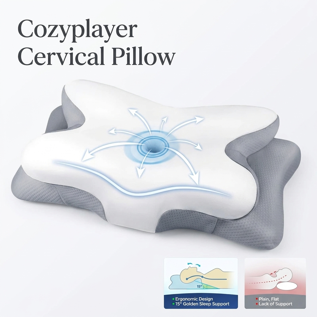 Memory Foam Pillow for Comfortable Sleep and Neck Support Vendula care 07