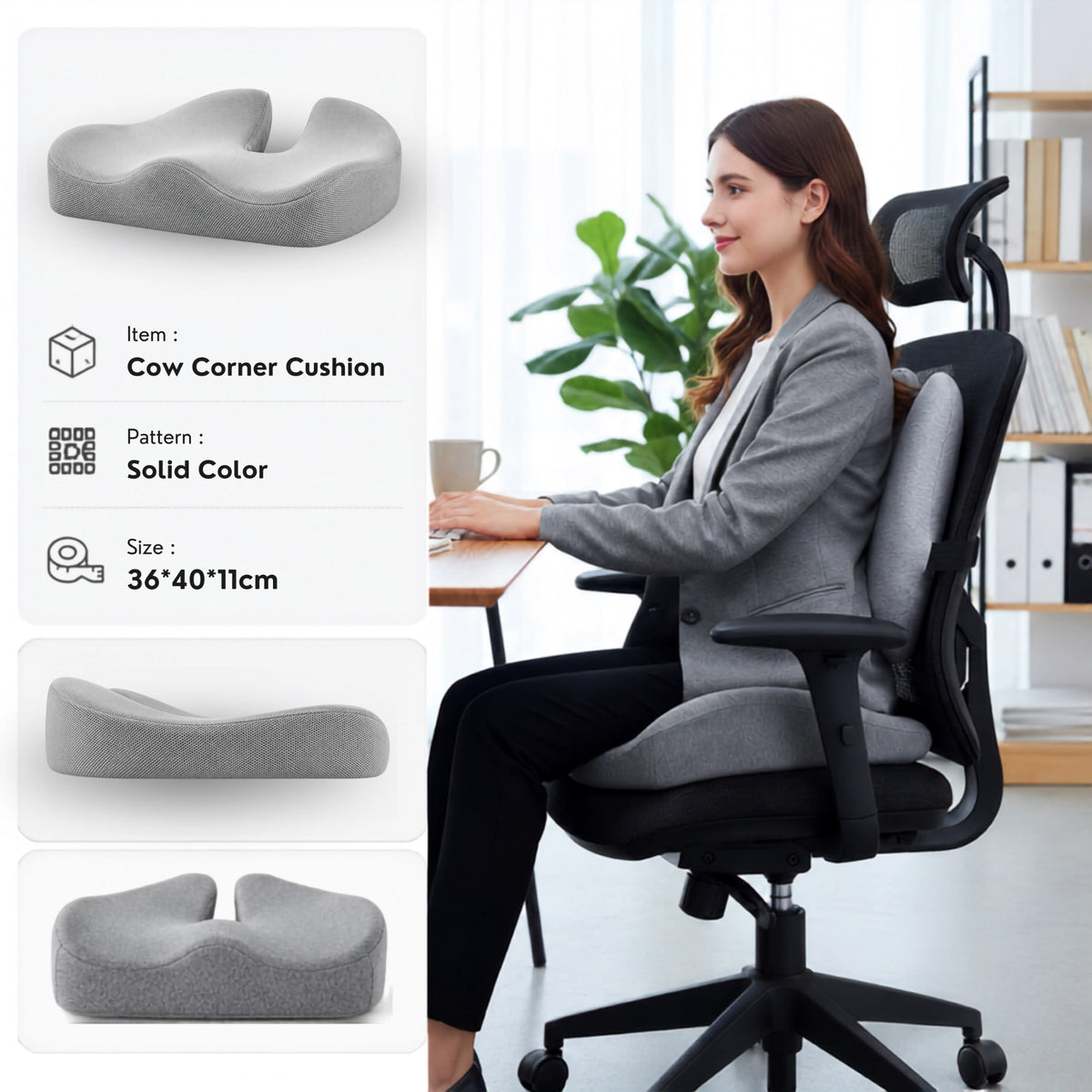 Memory Foam Seat Cushion for Hemorrhoid and Tailbone Relief Vendula Care 3