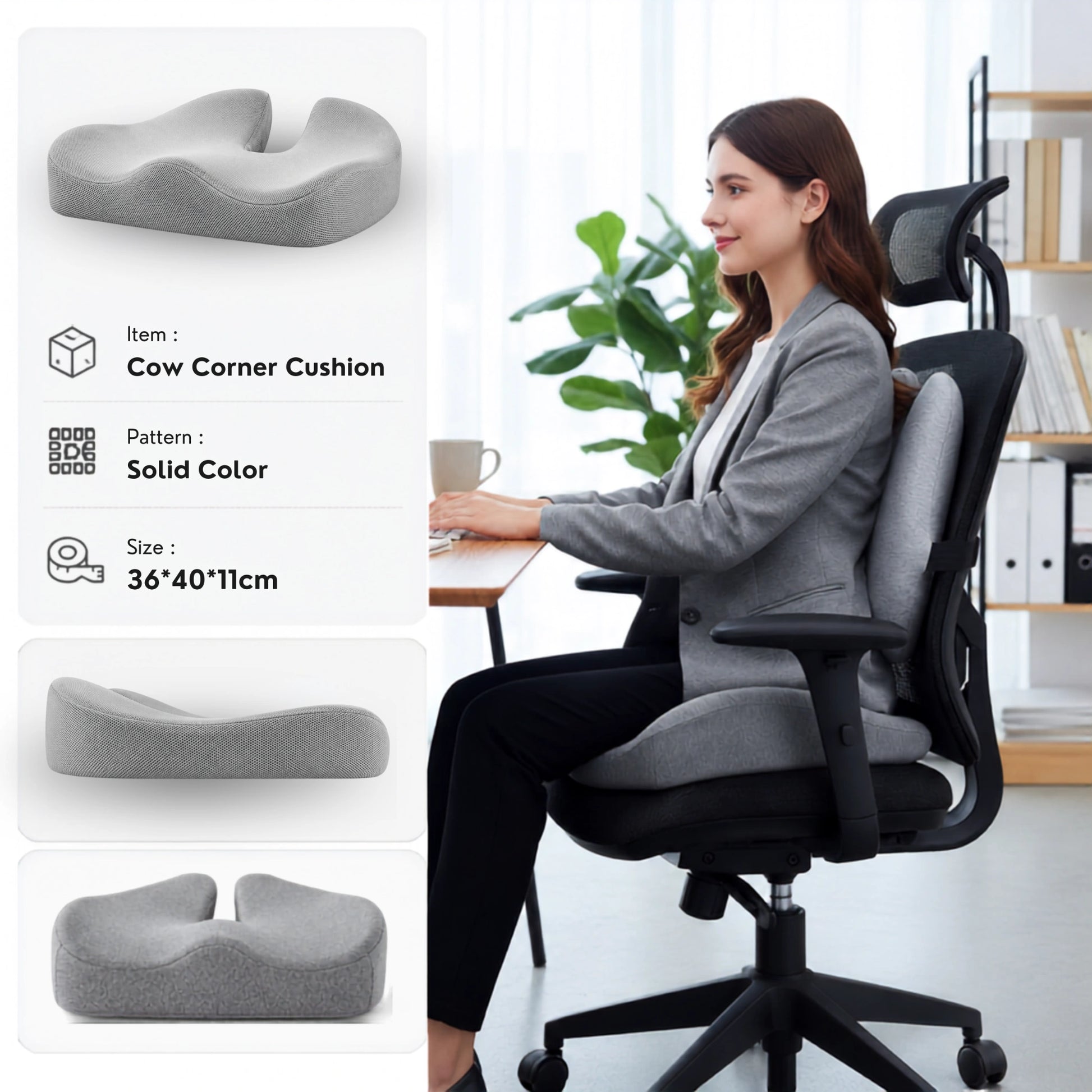 Memory Foam Seat Cushion for Hemorrhoid and Tailbone Relief Vendula Care 3
