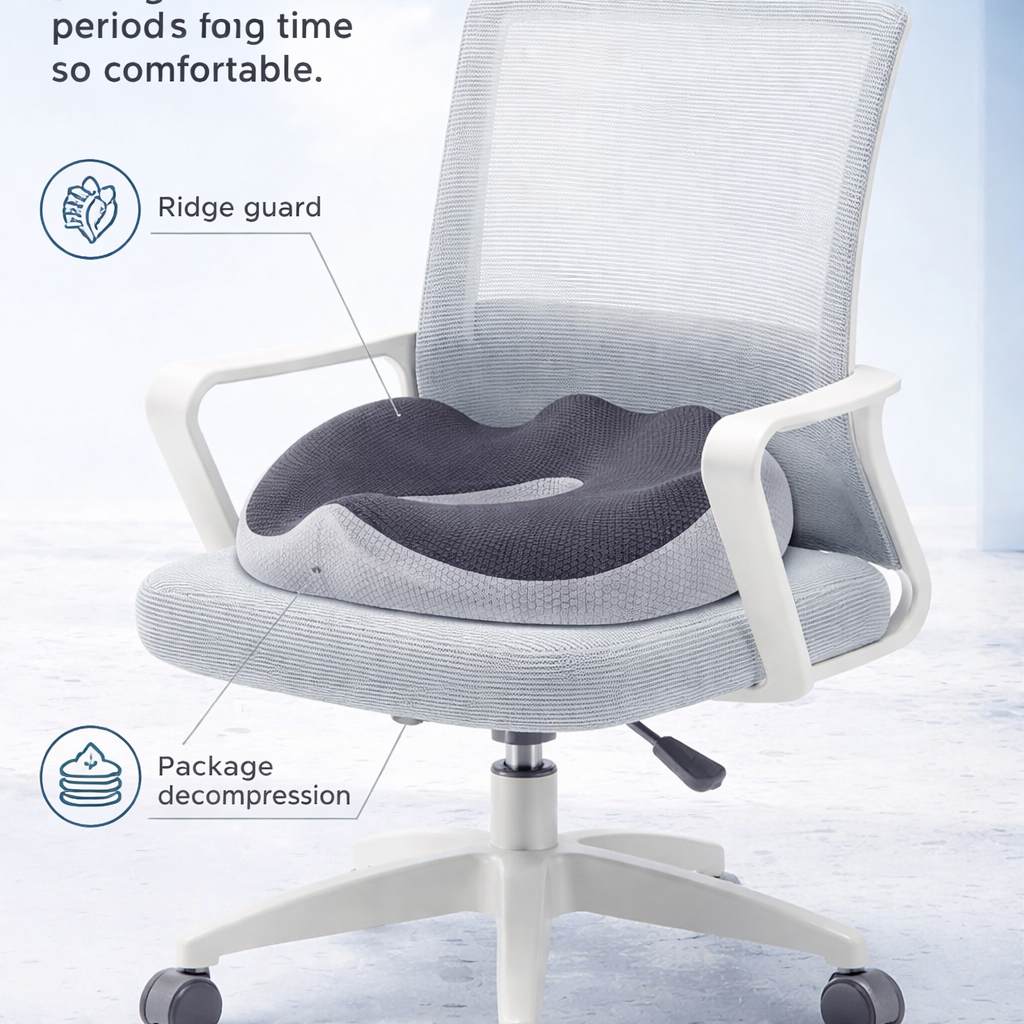 Memory Foam Seat Cushion for Office Chair Back Pain Relief Vendula Care 3