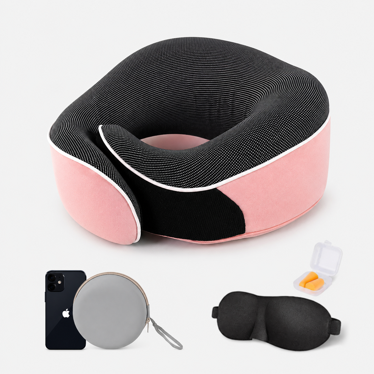 Memory Foam U-Shape Travel Neck Pillow with Storage Case VendulaCare 07