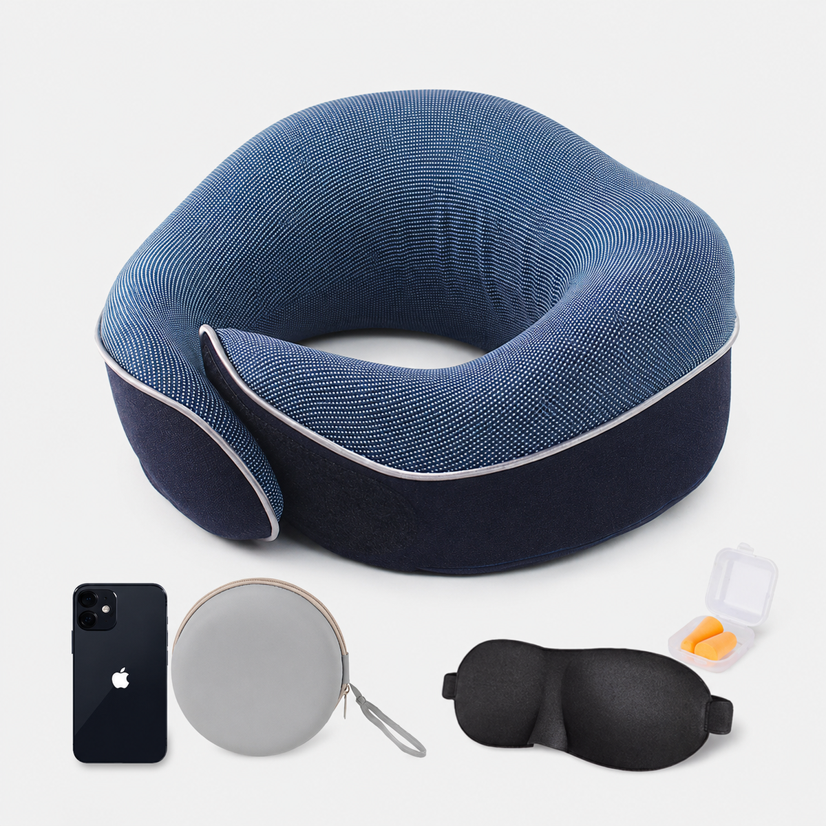 Memory Foam U-Shape Travel Neck Pillow with Storage Case VendulaCare 09