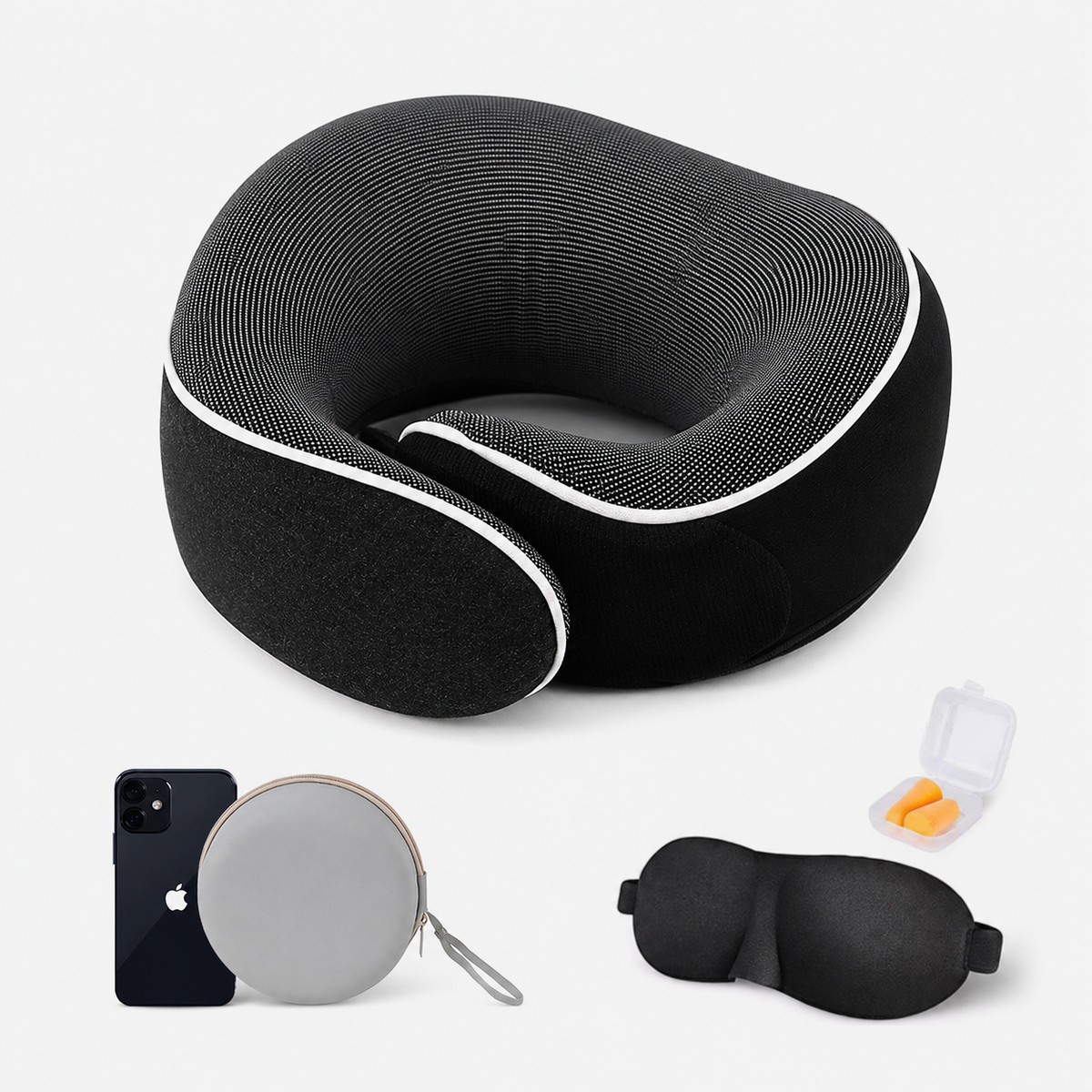 Memory Foam U-Shape Travel Neck Pillow with Storage Case VendulaCare 11