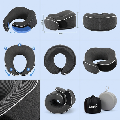 Memory Foam U-Shape Travel Neck Pillow with Storage Case VendulaCare 14