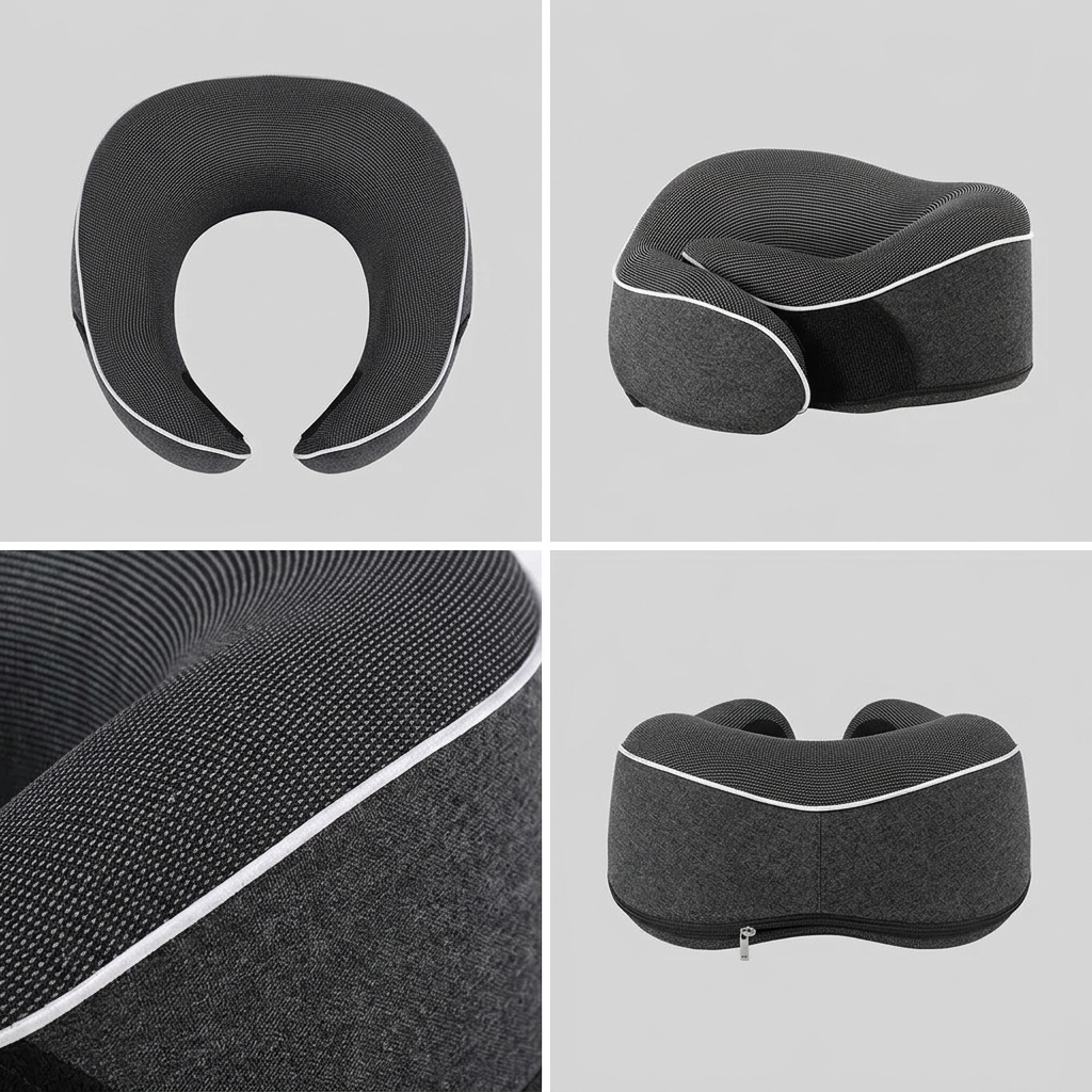 Memory Foam U-Shape Travel Neck Pillow with Storage Case VendulaCare 16