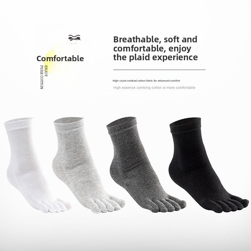 Men's Breathable Cotton Five Toe Socks for Daily Comfort Fit globalswanky 01