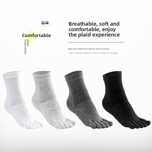 Men's Breathable Cotton Five Toe Socks for Daily Comfort Fit globalswanky 01