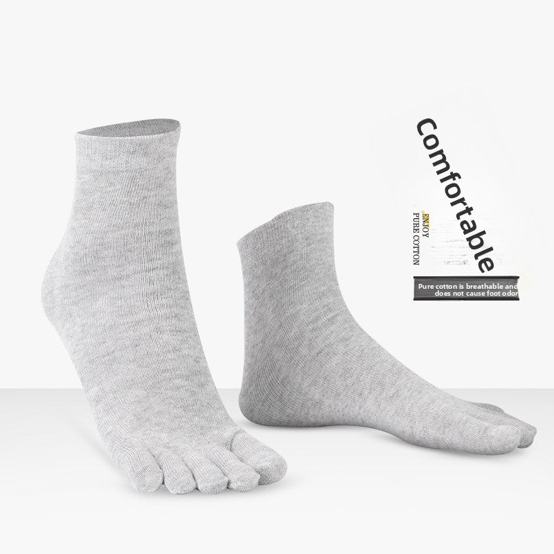 Men's Breathable Cotton Five Toe Socks for Daily Comfort Fit globalswanky 02