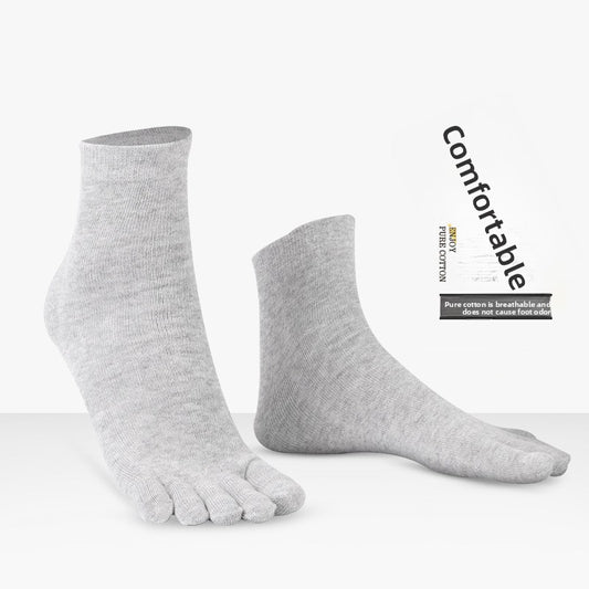 Men's Breathable Cotton Five Toe Socks for Daily Comfort Fit globalswanky 02