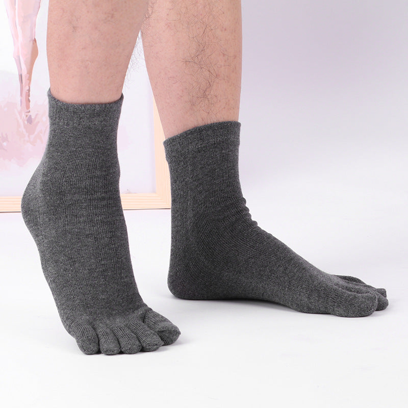 Men's Breathable Cotton Five Toe Socks for Daily Comfort Fit globalswanky 03