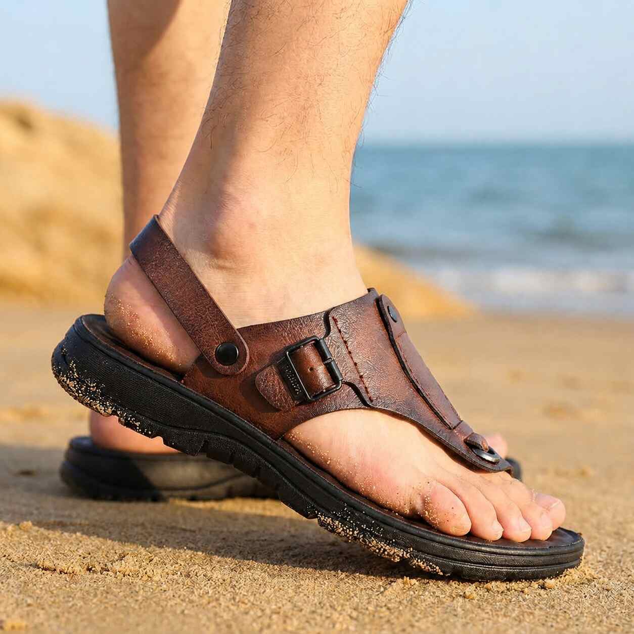 Men's Casual Leather Sandals Beach, Summer & Everyday Wear Vendula Care 08