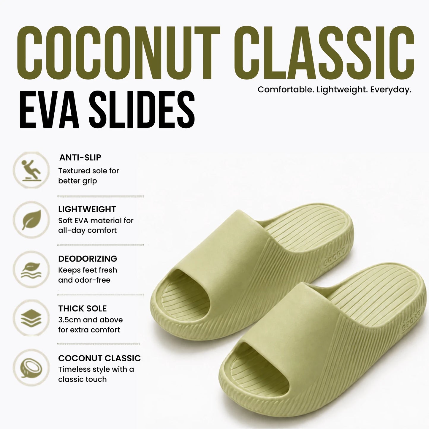 Men's EVA Coconut Slippers with Thick, Cushioned Soft Sole Vendula Care 5