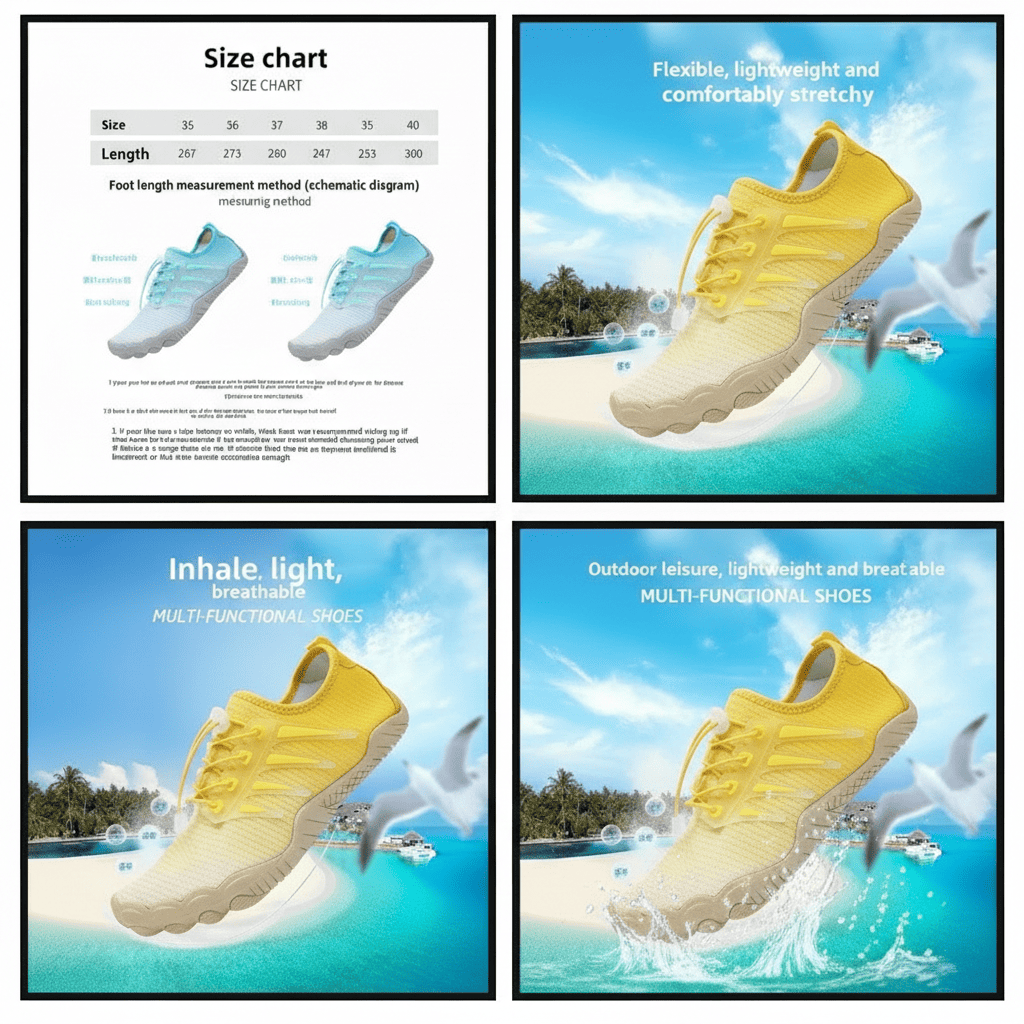 Men's Quick-Dry Barefoot Beach Shoes for Swim & Water Sports Vendula Care 10