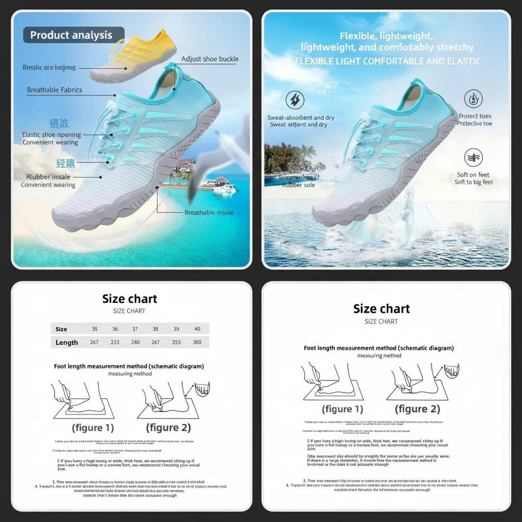 Men's Quick-Dry Barefoot Beach Shoes for Swim & Water Sports Vendula Care 8