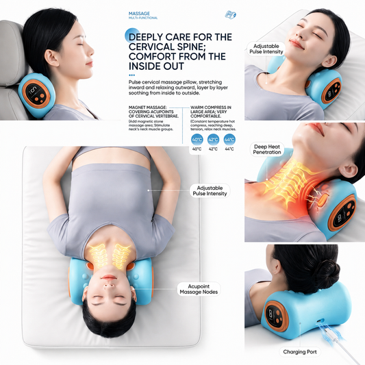 Microcurrent Heating Neck Massager Pillow for Pain Relief Vendula Care 01