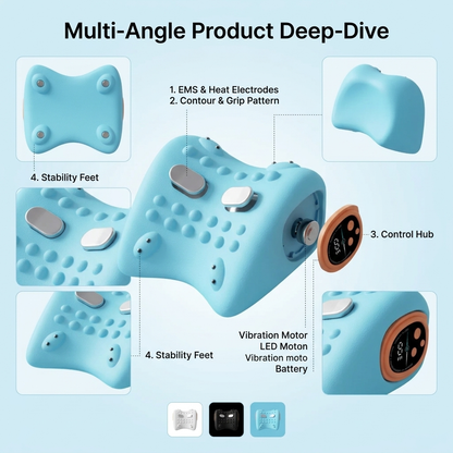 Microcurrent Heating Neck Massager Pillow for Pain Relief Vendula Care 02
