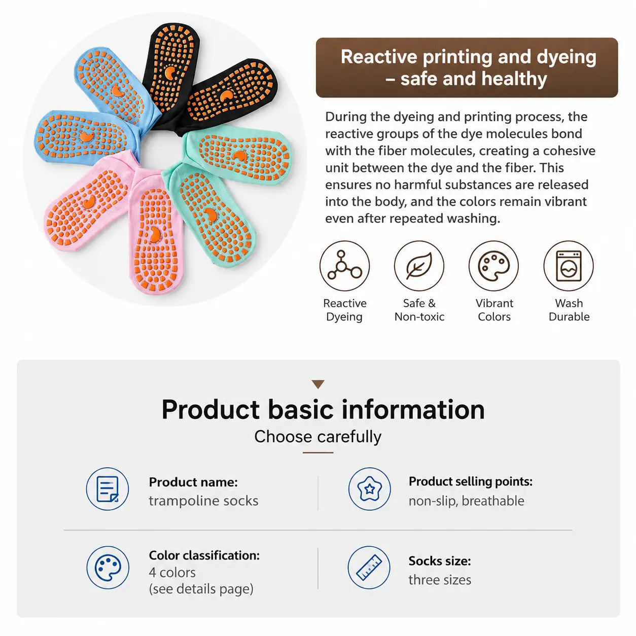 Non-Slip Cotton Yoga Socks with Grip for Pilates & Barre Vendula Care (8)