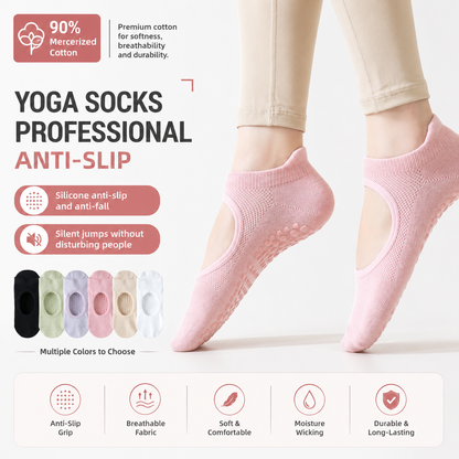 Non-Slip Yoga Grip Socks for Pilates, Barre & Home Workouts Vendula Care (3)