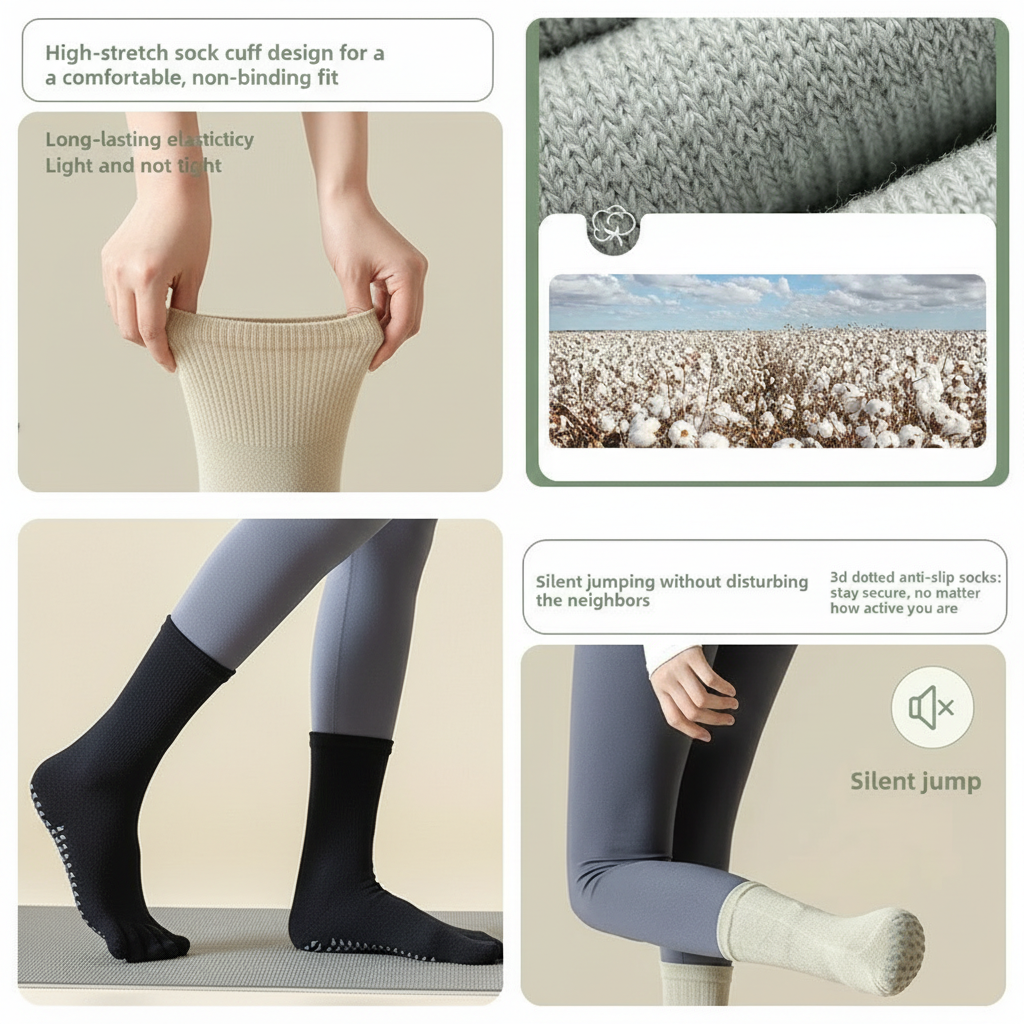 Non-Slip Five Toe Yoga Socks – Pilates and Barre Studio Grip Vendula Care 02