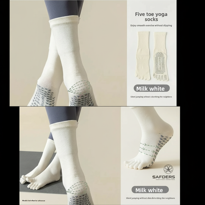 Non-Slip Five Toe Yoga Socks – Pilates and Barre Studio Grip Vendula Care 07
