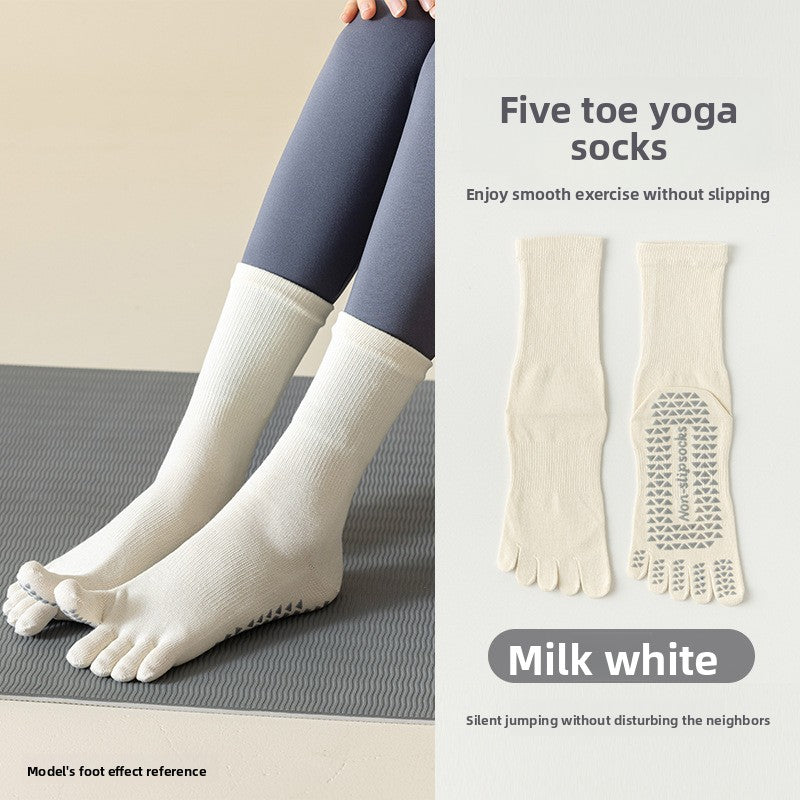 Non-Slip Five Toe Yoga Socks – Pilates and Barre Studio Grip Vendula Care 11