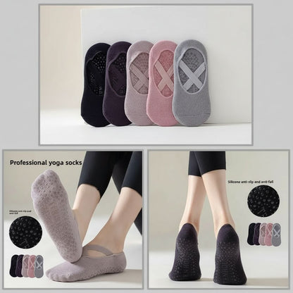 Non-Slip Yoga Socks with Straps for Pilates & Barre Grip Vendula Care 1