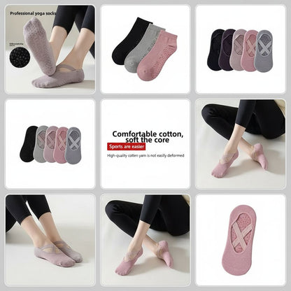 Non-Slip Yoga Socks with Straps for Pilates & Barre Grip Vendula Care 4