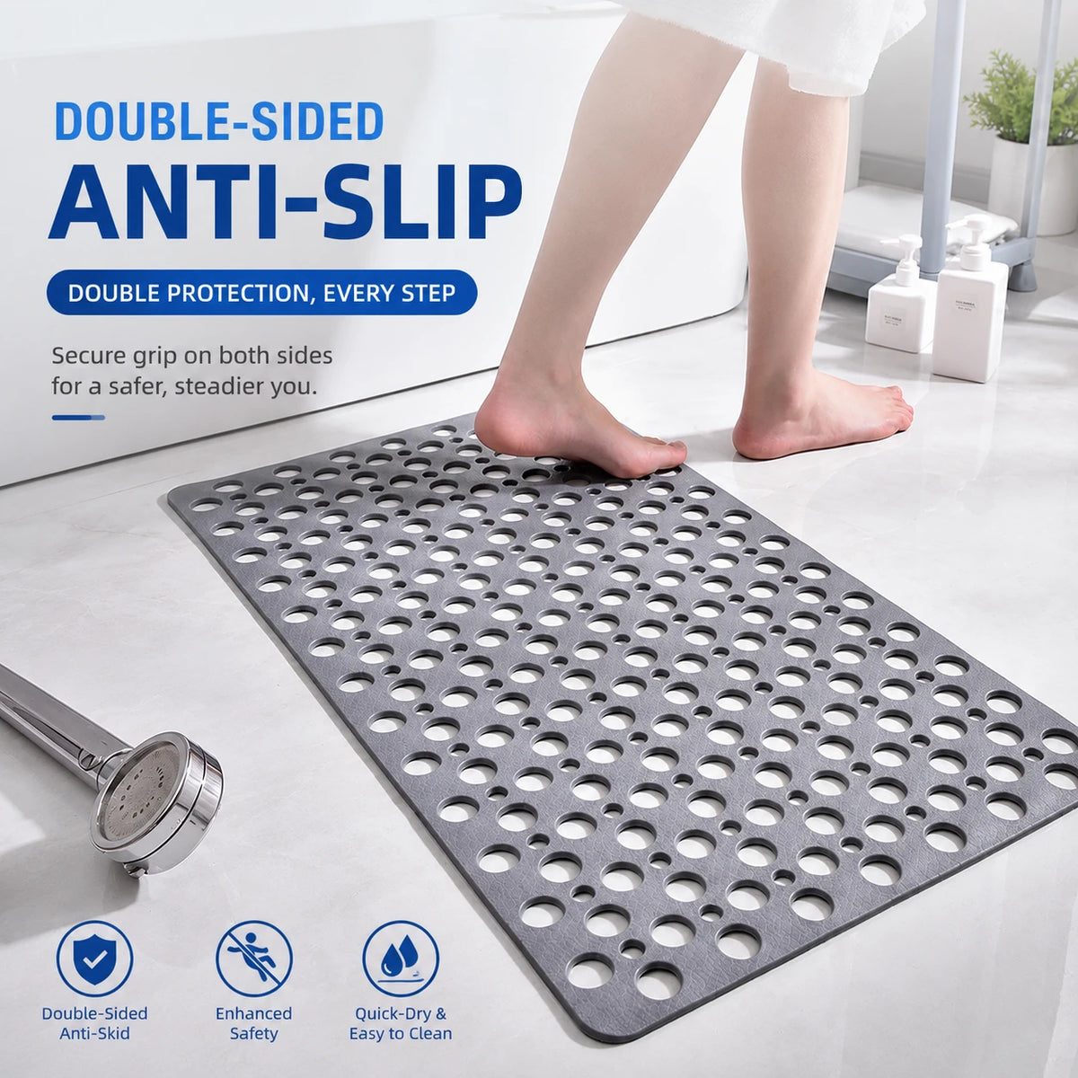 Non Slip Bath Mat for Shower & Tub with Strong Suction Grip Vendula Care (10)