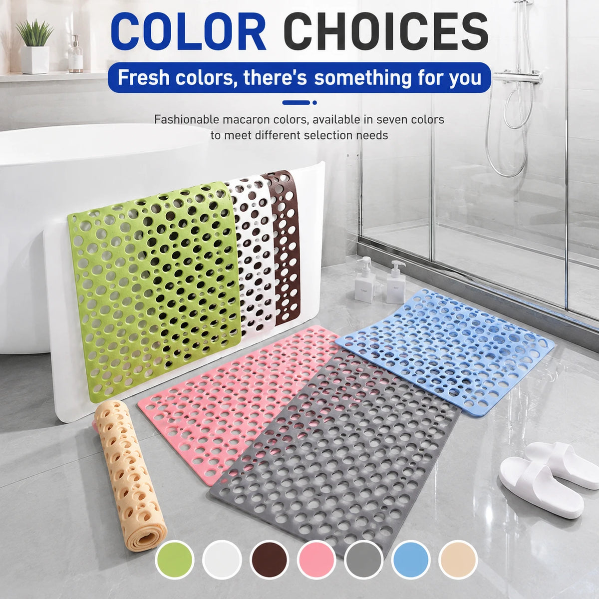 Non Slip Bath Mat for Shower & Tub with Strong Suction Grip Vendula Care (11)