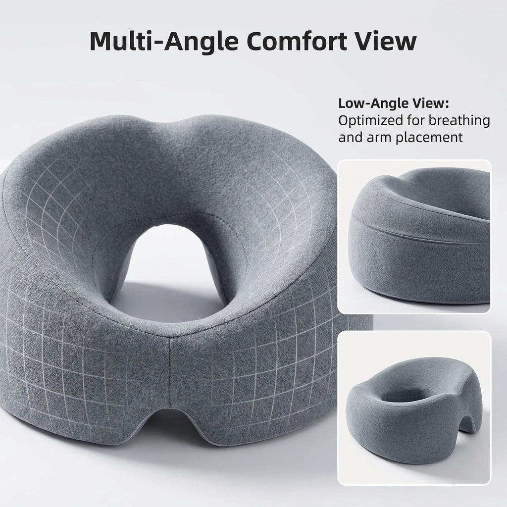 O-Shaped Memory Foam Face Pillow for Massage and Home Use