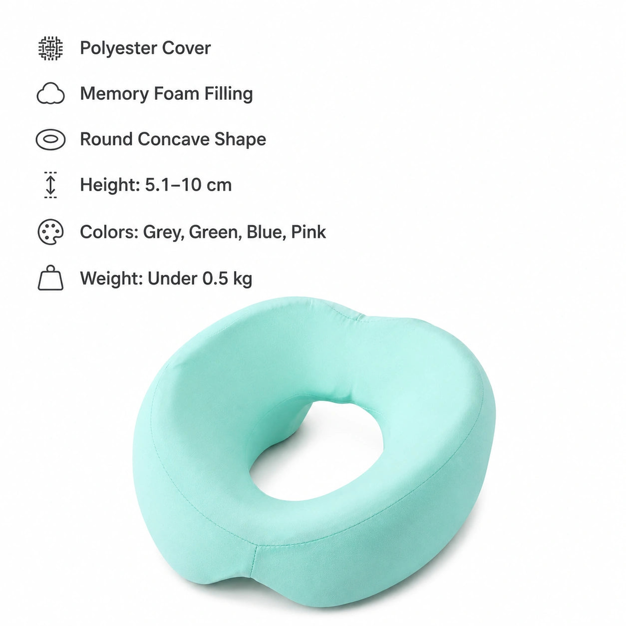 O-Shaped Memory Foam Face Pillow for Massage and Home Use Vendula Care 3