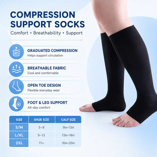 Open-Toe Compression Socks for Sports & Leg Pain Relief Vendula Care 3