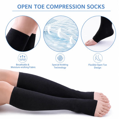 Open-Toe Compression Socks for Sports & Leg Pain Relief Vendula Care 4