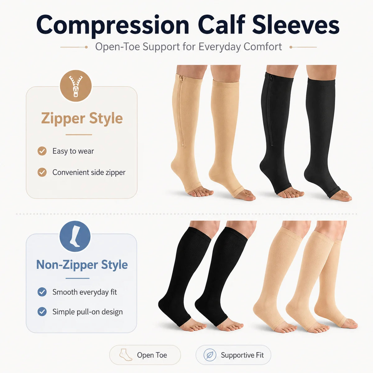 Open-Toe Compression Socks for Sports & Leg Pain Relief Vendula Care 5