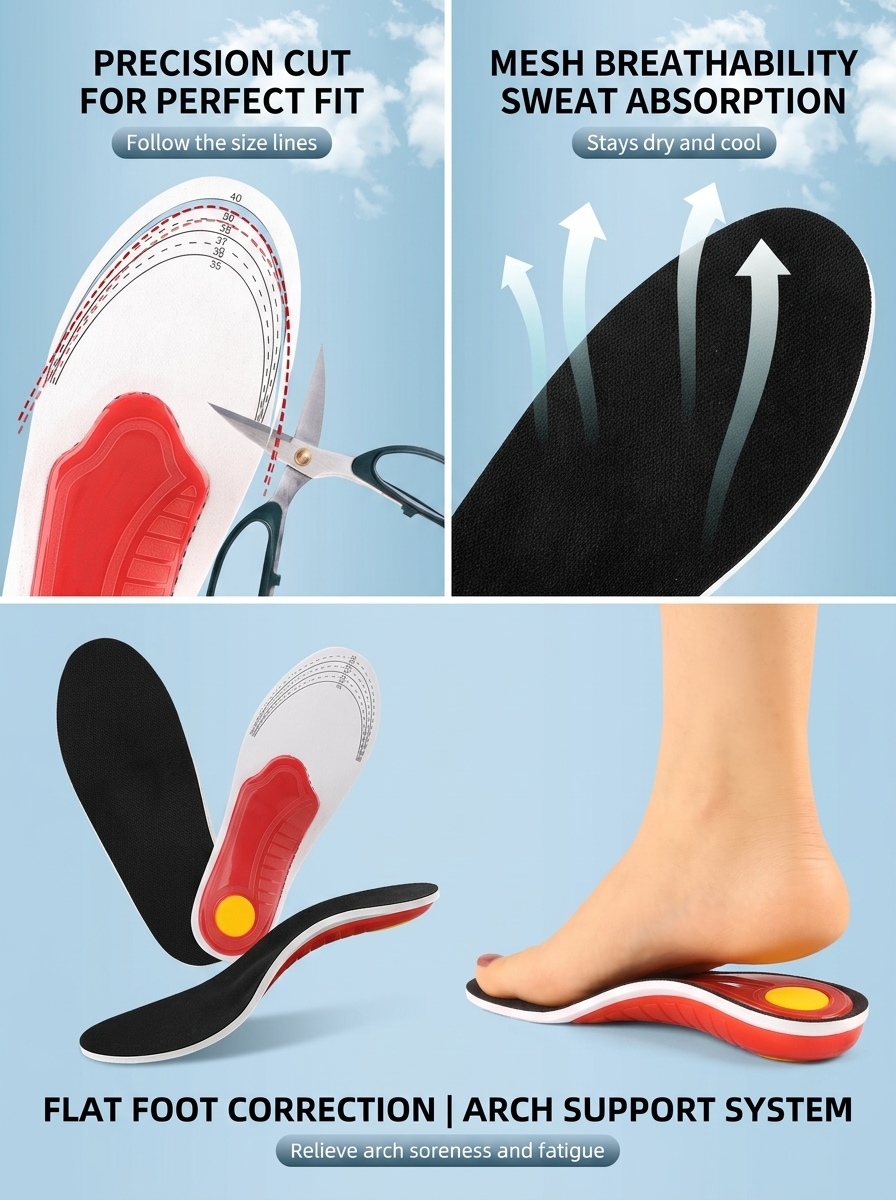 Orthotic EVA Insoles with Arch Support & Shock Absorption vendulacare 04.