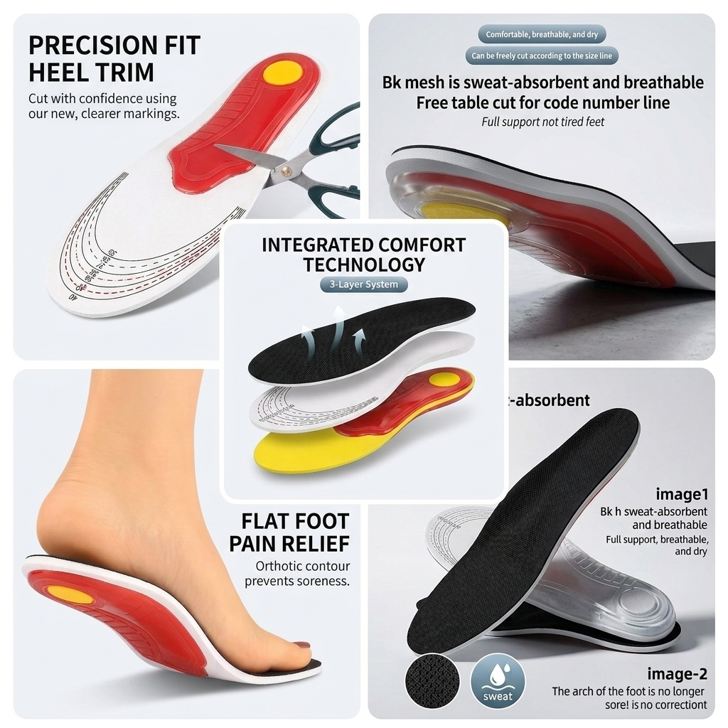 Orthotic EVA Insoles with Arch Support & Shock Absorption vendulacare 05