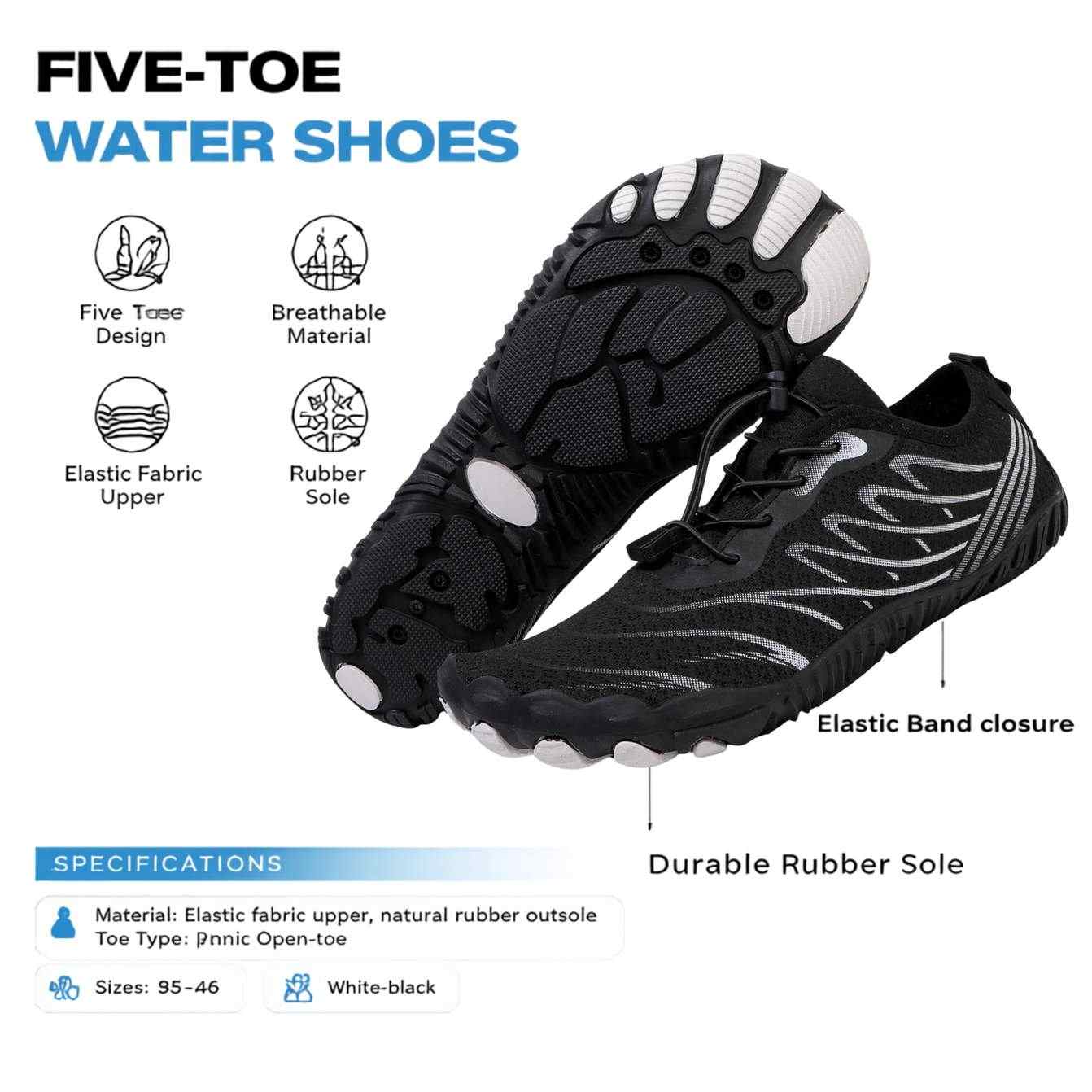 Outdoor Five-Toe Barefoot Shoes for Aqua Sports & Quick Dry VendulaCare 05