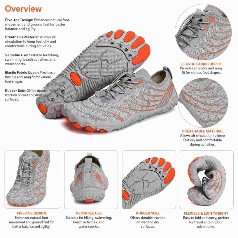 Outdoor Five-Toe Barefoot Shoes for Aqua Sports & Quick Dry VendulaCare 06