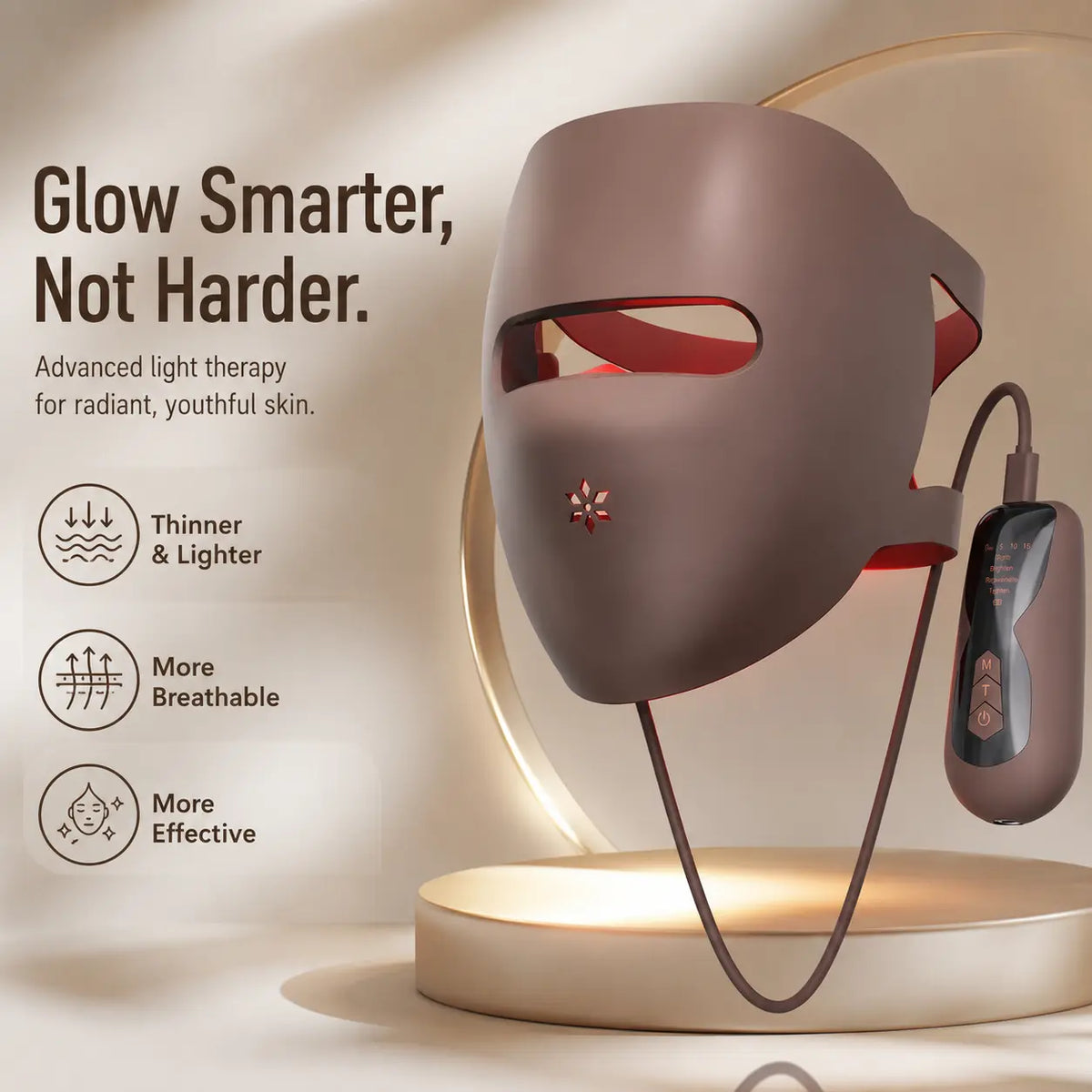 Photon Therapy Beauty Mask with Red Light for Daily Home Use Vendula Care 2