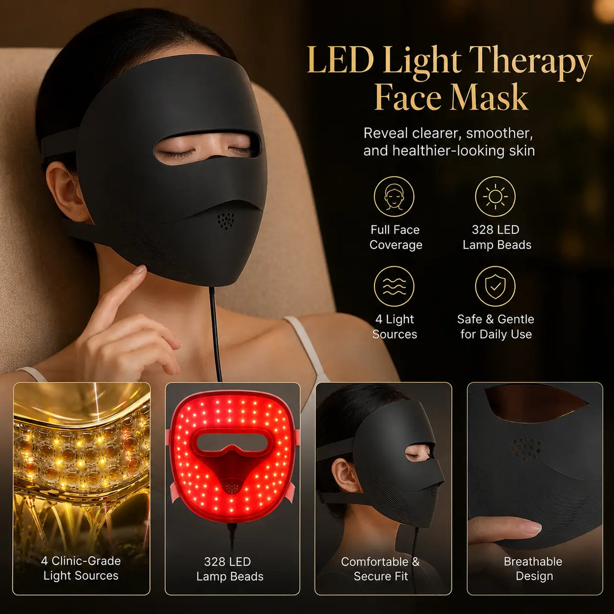 Photon Therapy Beauty Mask with Red Light for Daily Home Use Vendula Care 6