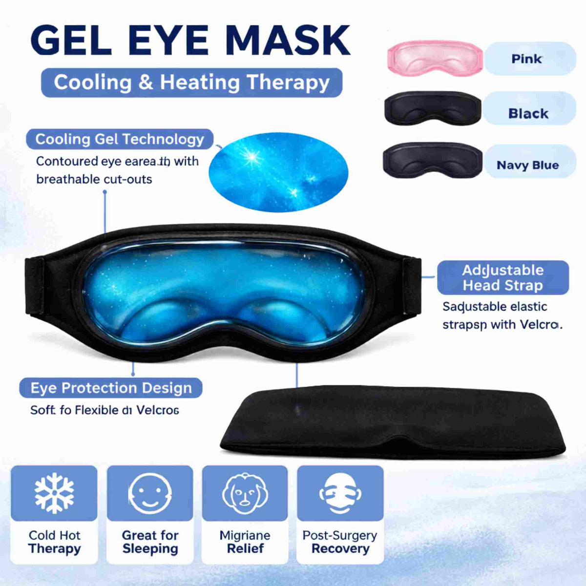 Reusable Gel Cold Compress Eye Mask for Cooling & De-Puffing Vendula Care (3)