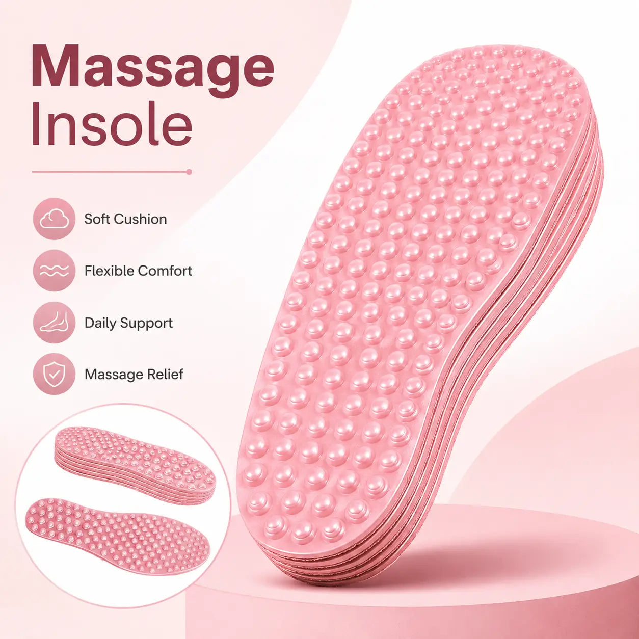 Shock-Absorbing Massage Insole for Foot Comfort & Support Vendula Care 4