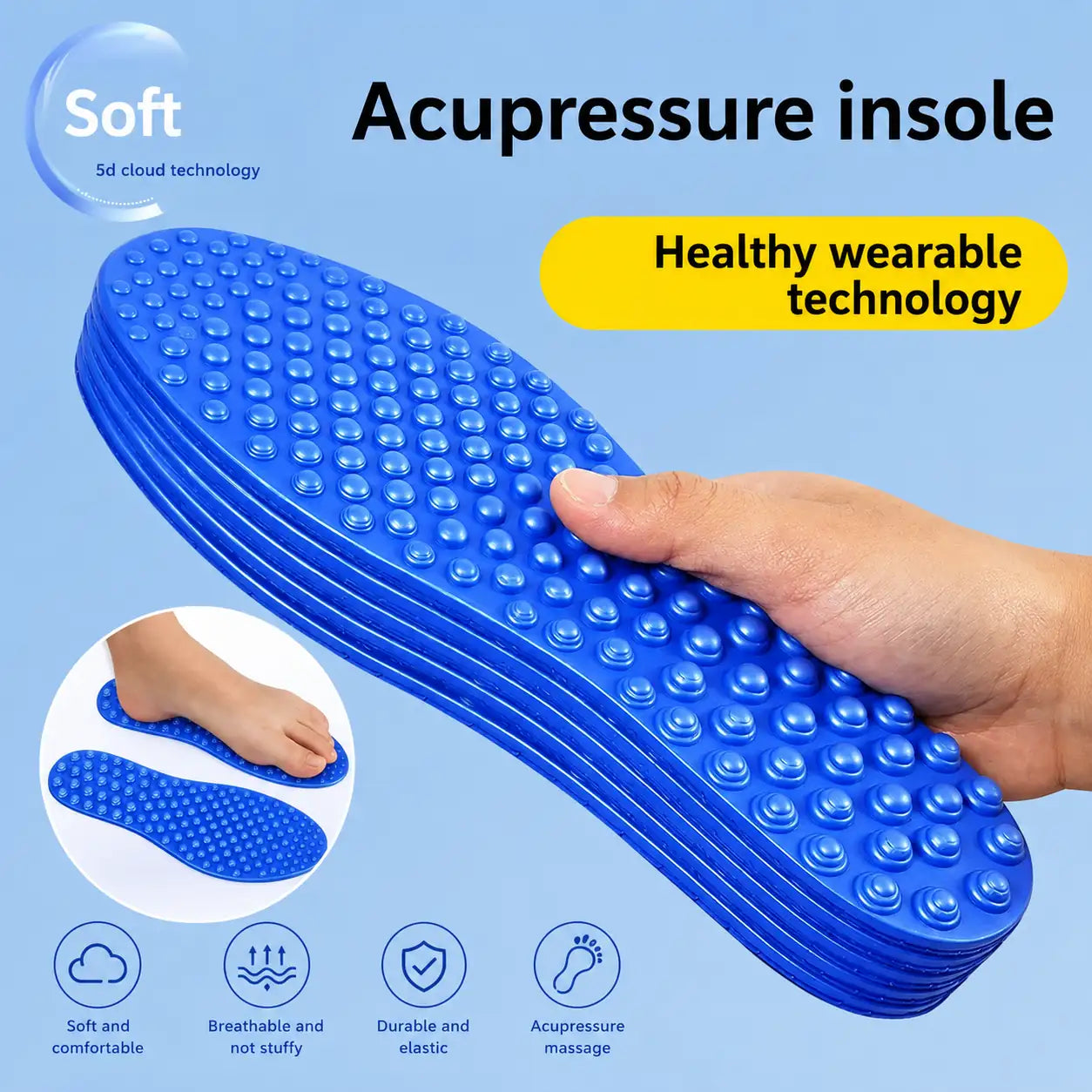 Shock-Absorbing Massage Insole for Foot Comfort & Support Vendula Care 5