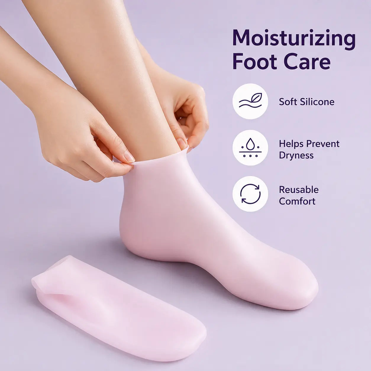 Silicone Foot Covers for Moisturizing, Heel & Foot Protection VendulaCare 08