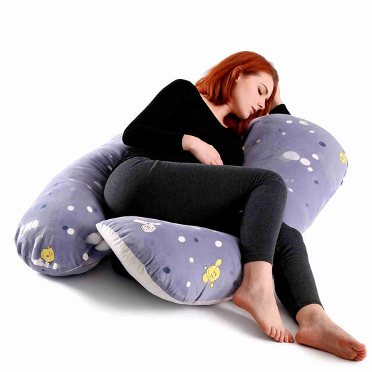 Soft Crystal Velvet Maternity Pillow for Full Body Comfort VendulaCare 01
