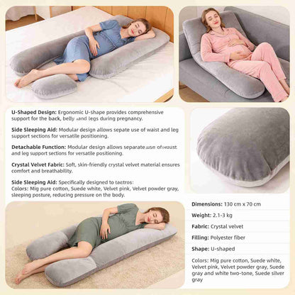 Soft Crystal Velvet Maternity Pillow for Full Body Comfort VendulaCare 11